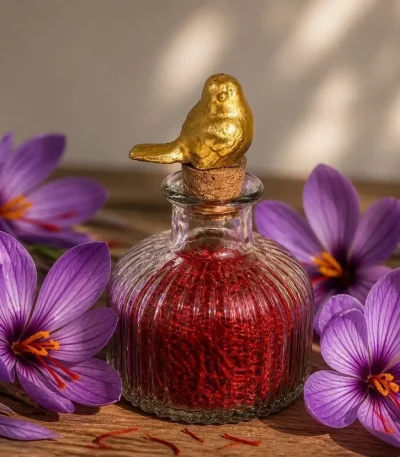 شیشه زعفران گنجشک